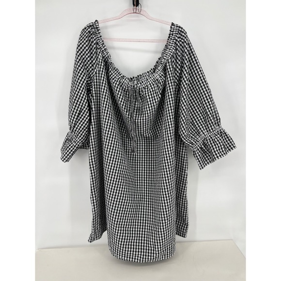 Avenue Dresses & Skirts - AVENUE Black White Check 3/4 Sleeve Pullover Dress Womens Plus Size 28